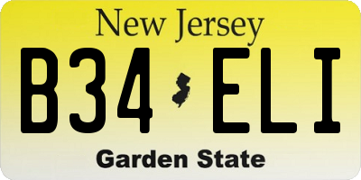 NJ license plate B34ELI