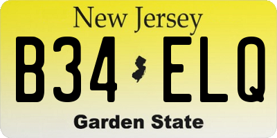 NJ license plate B34ELQ