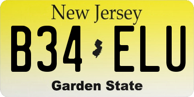 NJ license plate B34ELU
