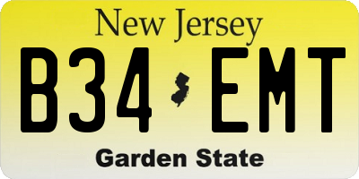 NJ license plate B34EMT