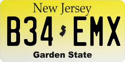 NJ license plate B34EMX