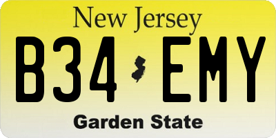 NJ license plate B34EMY