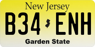NJ license plate B34ENH