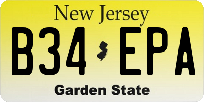 NJ license plate B34EPA