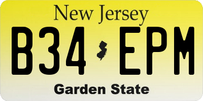 NJ license plate B34EPM