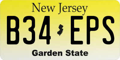 NJ license plate B34EPS