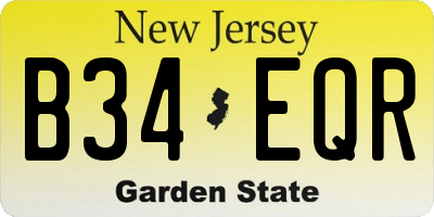NJ license plate B34EQR