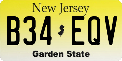 NJ license plate B34EQV
