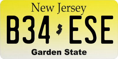 NJ license plate B34ESE
