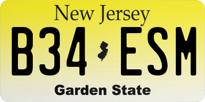 NJ license plate B34ESM
