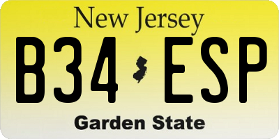 NJ license plate B34ESP