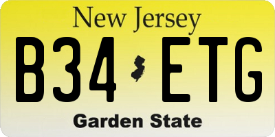 NJ license plate B34ETG