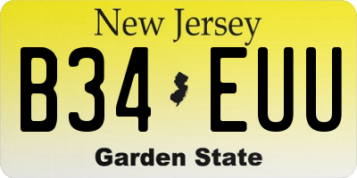 NJ license plate B34EUU