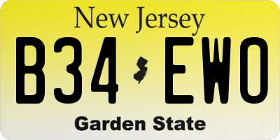 NJ license plate B34EWO
