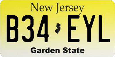 NJ license plate B34EYL