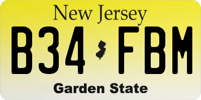 NJ license plate B34FBM