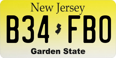 NJ license plate B34FBO