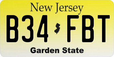 NJ license plate B34FBT