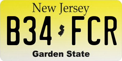 NJ license plate B34FCR