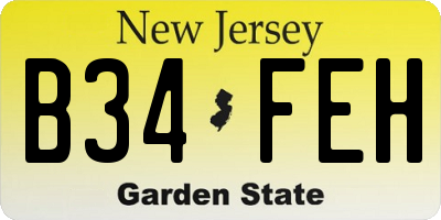 NJ license plate B34FEH
