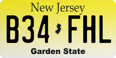 NJ license plate B34FHL