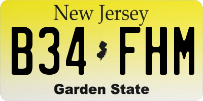 NJ license plate B34FHM