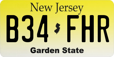 NJ license plate B34FHR