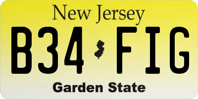 NJ license plate B34FIG