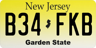 NJ license plate B34FKB