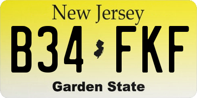 NJ license plate B34FKF
