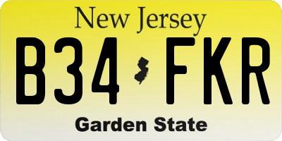 NJ license plate B34FKR