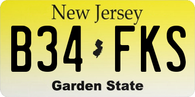 NJ license plate B34FKS