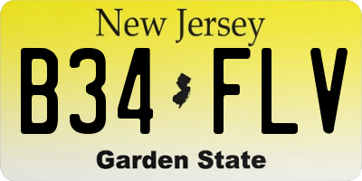 NJ license plate B34FLV