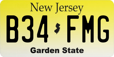 NJ license plate B34FMG