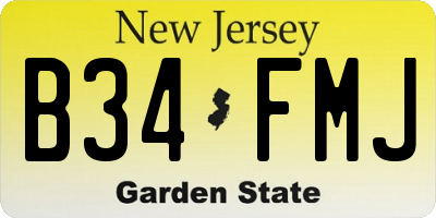 NJ license plate B34FMJ