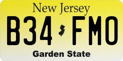 NJ license plate B34FMO