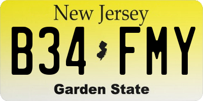NJ license plate B34FMY