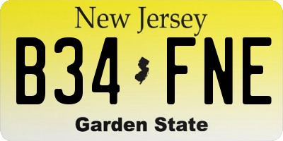 NJ license plate B34FNE