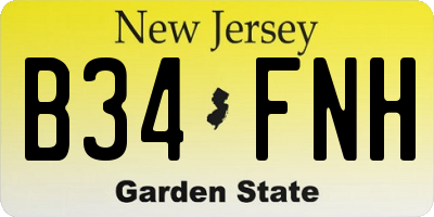NJ license plate B34FNH