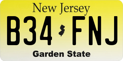 NJ license plate B34FNJ