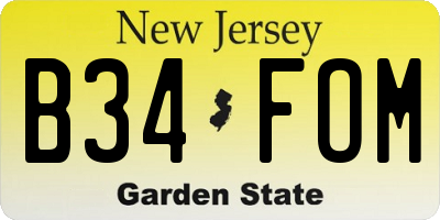 NJ license plate B34FOM