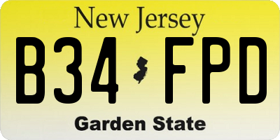 NJ license plate B34FPD
