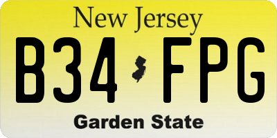 NJ license plate B34FPG