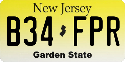 NJ license plate B34FPR