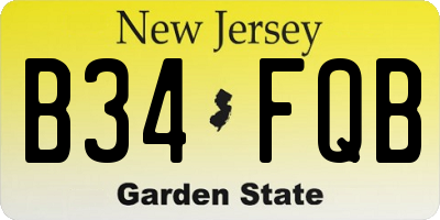 NJ license plate B34FQB