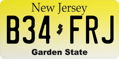 NJ license plate B34FRJ