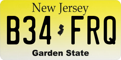NJ license plate B34FRQ