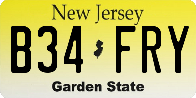 NJ license plate B34FRY
