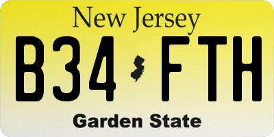 NJ license plate B34FTH
