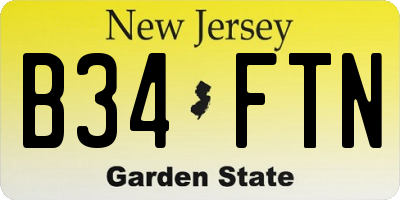 NJ license plate B34FTN